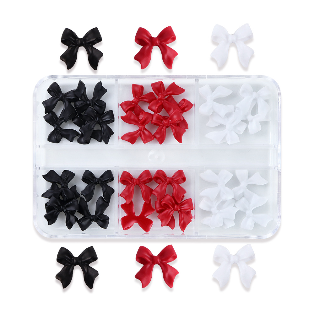 30 6 상자 빨간색과 검은 색 리본 활