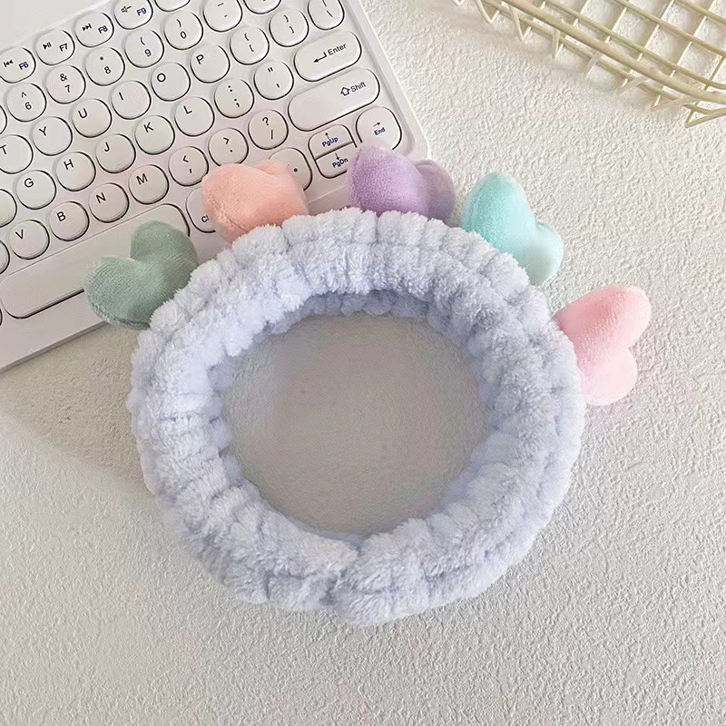 Cuidado estereoscópico adornos de pelo rojo net lavado facial especial banda de pelo máscara de maquillaje banda de pelo lavado toalla de peluche