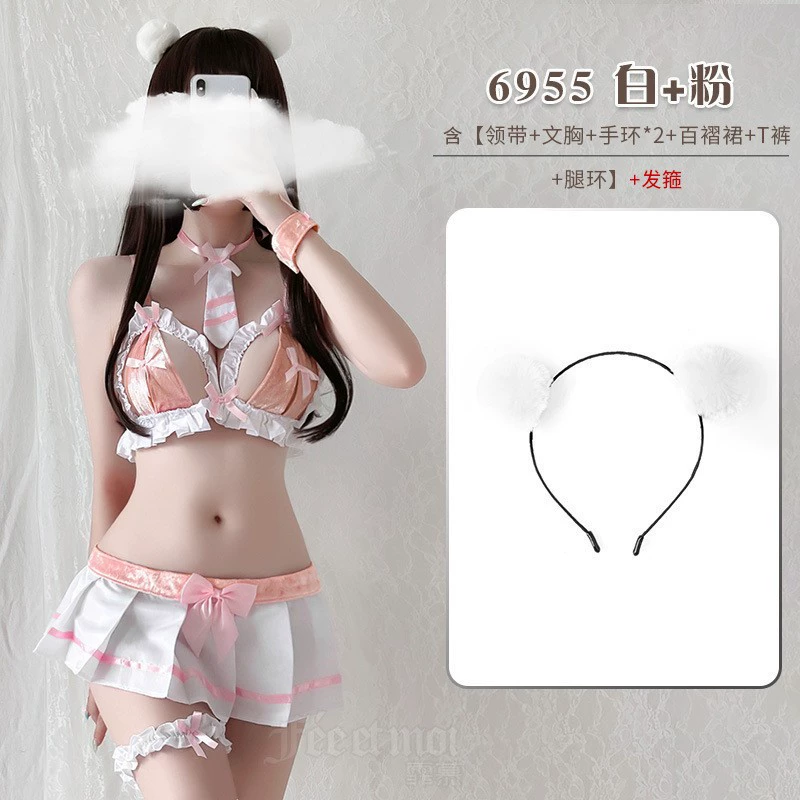 Сексуальное нижнее белье Sexy полая трёхточечная складка кружевное белье вынос платиха гарнитура RA6955