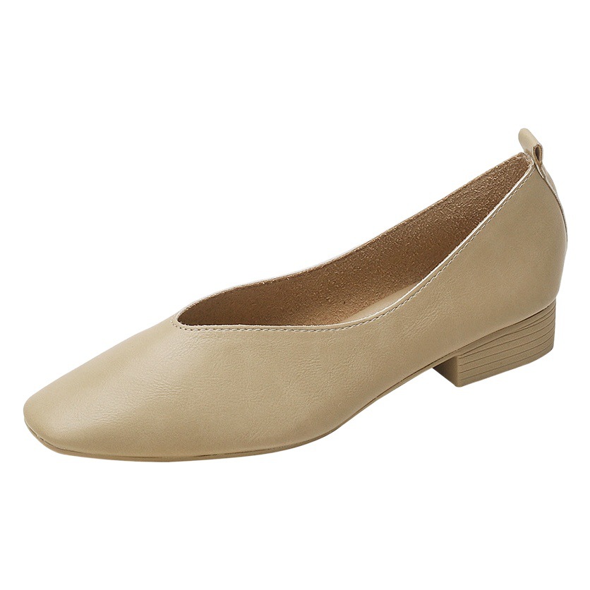 Venta al por mayor pies no cansados zapatos de tacón bajo para mujer 2024 popular casual punta redonda plana todo partido boca baja zapatos de leche zapatos de una sola capa