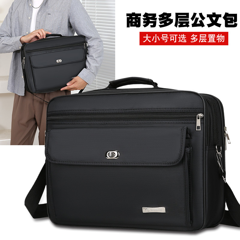 Cross-Border Business Briefcase Men's Bag Large Capacity Single Shoulder Crossbody Bag Simple Wear-Resistant Printable Logo Laptop Bag Cross-Border Business Briefcase Men's Bag Large Capacity Single Shoulder Crossbody Bag Simple Wear-Resistant Printable Logo Laptop Bag