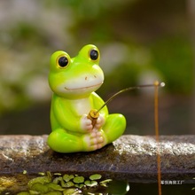 批发青蛙古法养鱼缸水族箱钓鱼假山流水造景摆件鱼池装饰品盆栽微