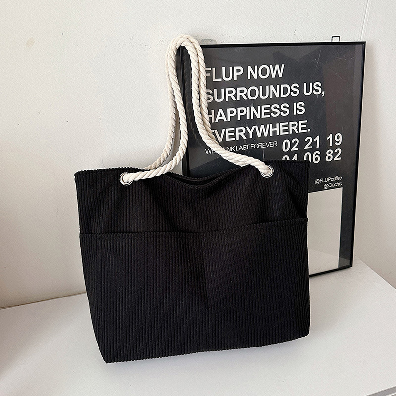 Otoño y invierno retro moda de gran capacidad de tela de cordillera 2024 nueva textura de bolso de hombro de mamá
