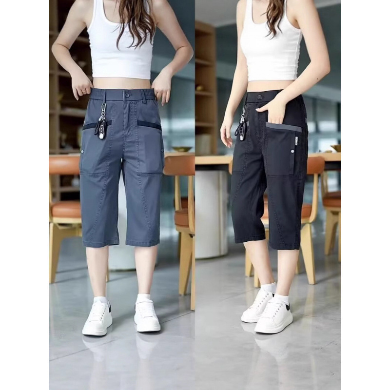 2025 Men's Summer Thin Cropped Pants Loose Straight Casual Pants Versatile Comfortable Breathable Summer Men's Trousers