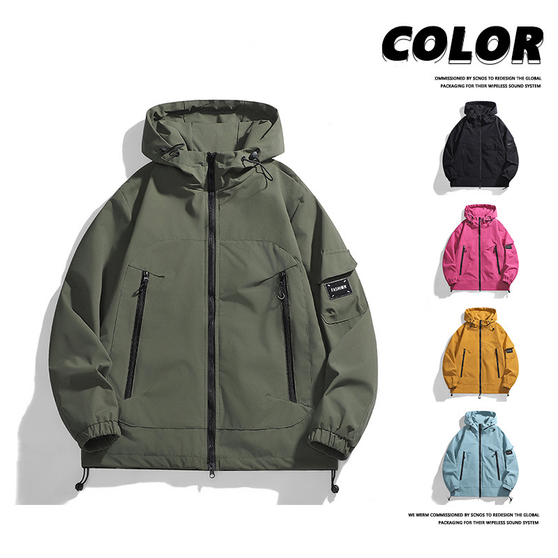 789 春と秋の新作ジャケット、男性と女性用、カップル向けのパーソナライズされた多用途のファッショナブルなジャケット、ルーズフード付き|undefined