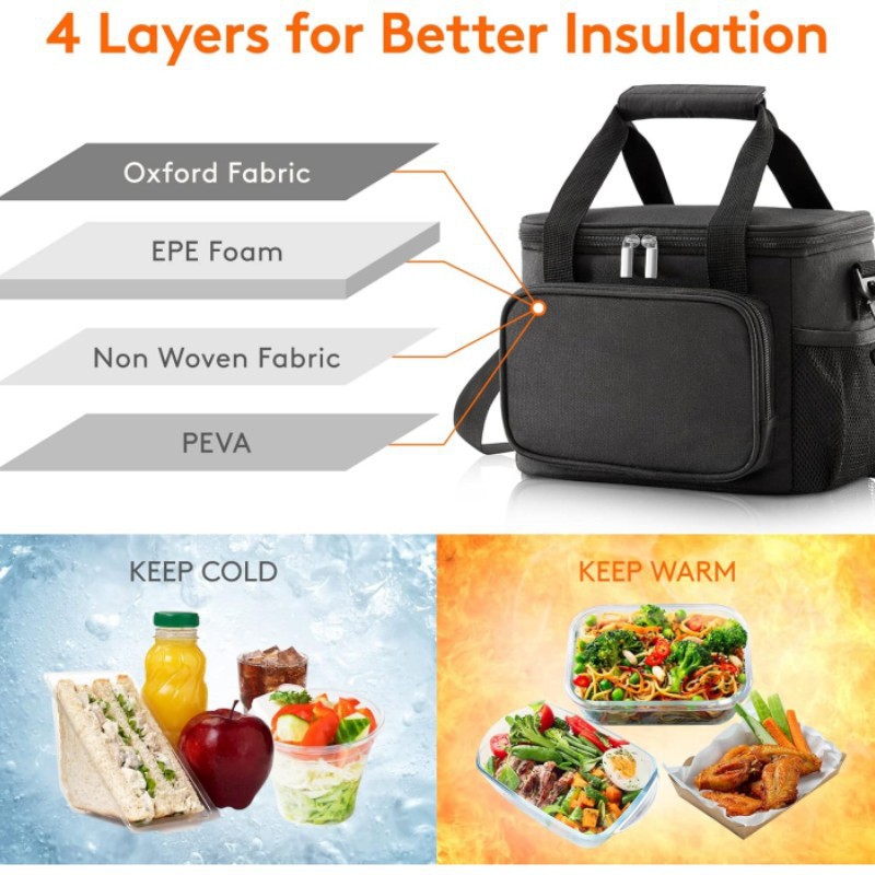 Nuevas bolsas de almuerzo transfronterizas para trabajadores de oficina con bolsas de almuerzo bolsas de aislamiento de mano bolsas de almuerzo de gran capacidad bolsas de almuerzo bolsas de picnic