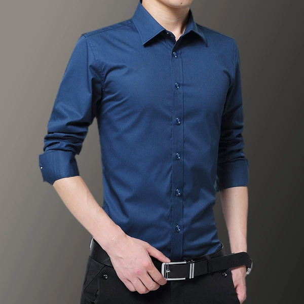 Long -sleeved dark blue