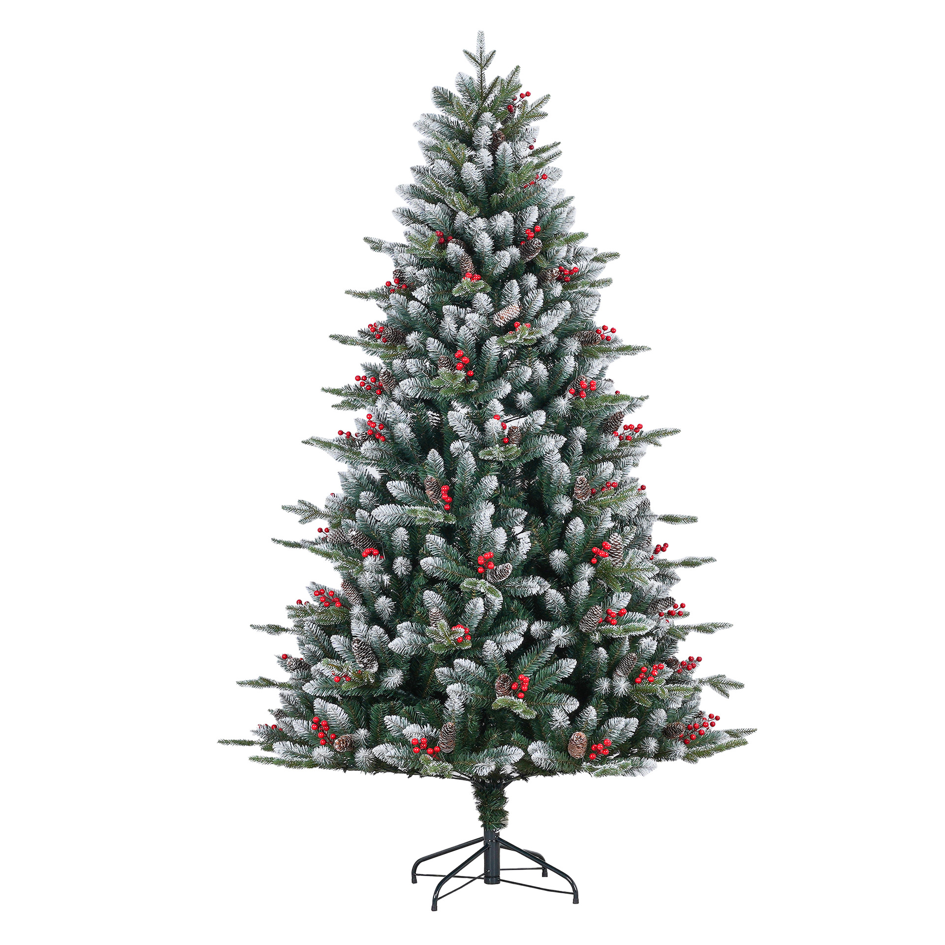Ventas transfronterizas en caliente decoraciones de Navidad de lujo pe pinos rojos blancos mezclados árbol de Navidad imitación de nieve árbol de Navidad