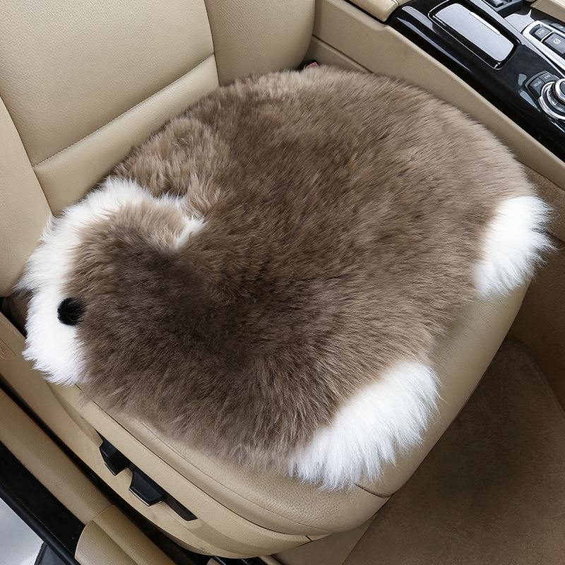New car plush cushion winter plush backless pure wool warm single seat thick cute seat cushion