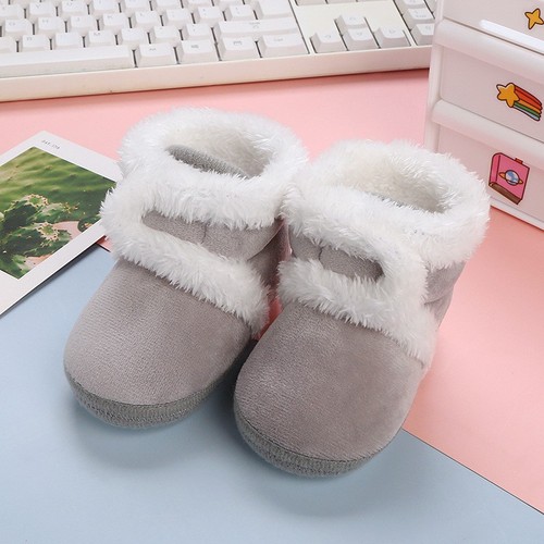 婴儿鞋子软底保暖0-12个月童宝宝学步前男女加绒棉冬款袜子鞋