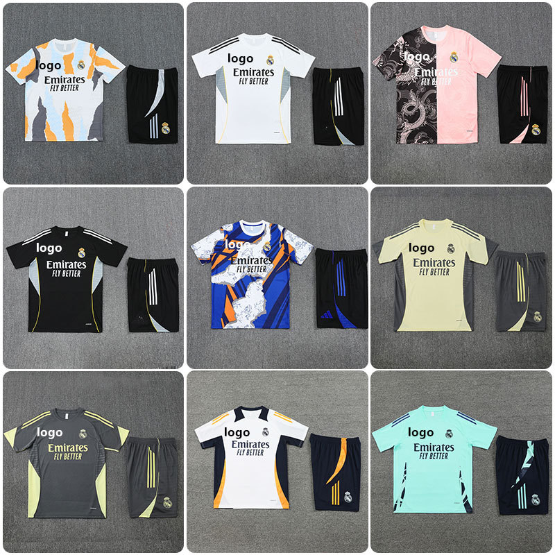 Real Madrid Football Training Uniform Short-Sleeved Bellingham Team Uniform Mbappe Jersey Real Madrid Jerseyl