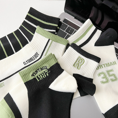 Socks men's socks spring and summer pure cotton deodorant short summer thin men's sports low-cut short socks wholesale