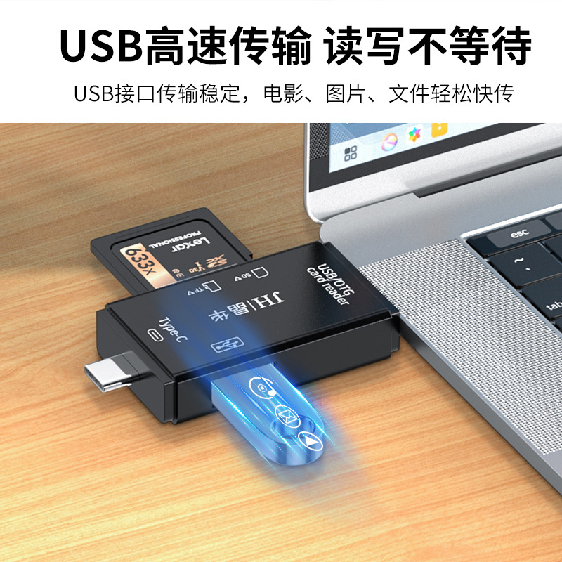 Jinghua USB 2.0 Card Reader Type-C Android Phone Computer OTG 2.0 SD/TF Card Reader Wholesale