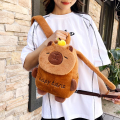 新商品のラピバラのカピバラのリュックサックの漫画のかわいいぬいぐるみの大容量のカピバラの人形は外国貿易の金を包みます。