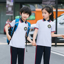 夏季学生男女童校服olo衫翻领初高中班服男女半袖运动服厂家批发