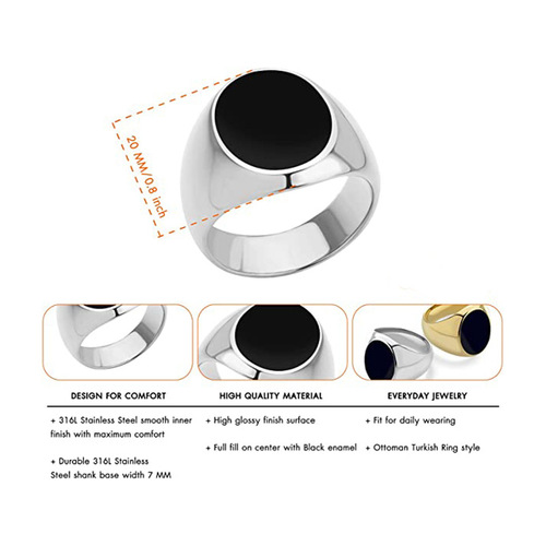 Xinghe wish cross-border e-commerce supply titanium steel round square oil dripping ring personalized ring European and American jewelry