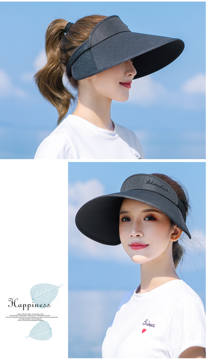 Korean Big Brim Contrast Color Anti-ultraviolet Empty Top Hat display picture 6