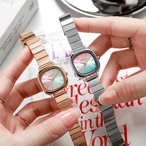 New Product Fashion Steel Strap Personality Middle School Students Women's Watch Women's Model Niche High-End Sense Simple Quartz Cross-Border
