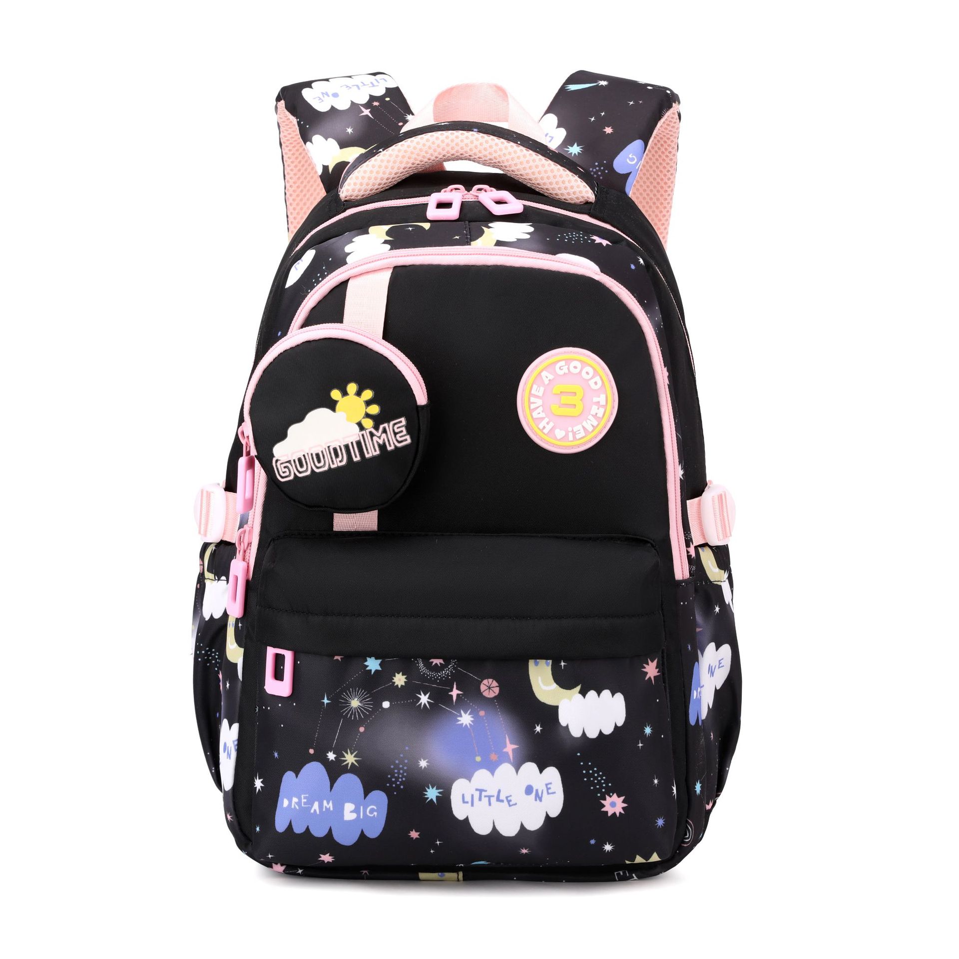 Nuevo pez natural jardín de infantes clase grande - 2 grados mochila pequeña bebé lindas mochila para niños y niñas para reducir la carga de la cresta