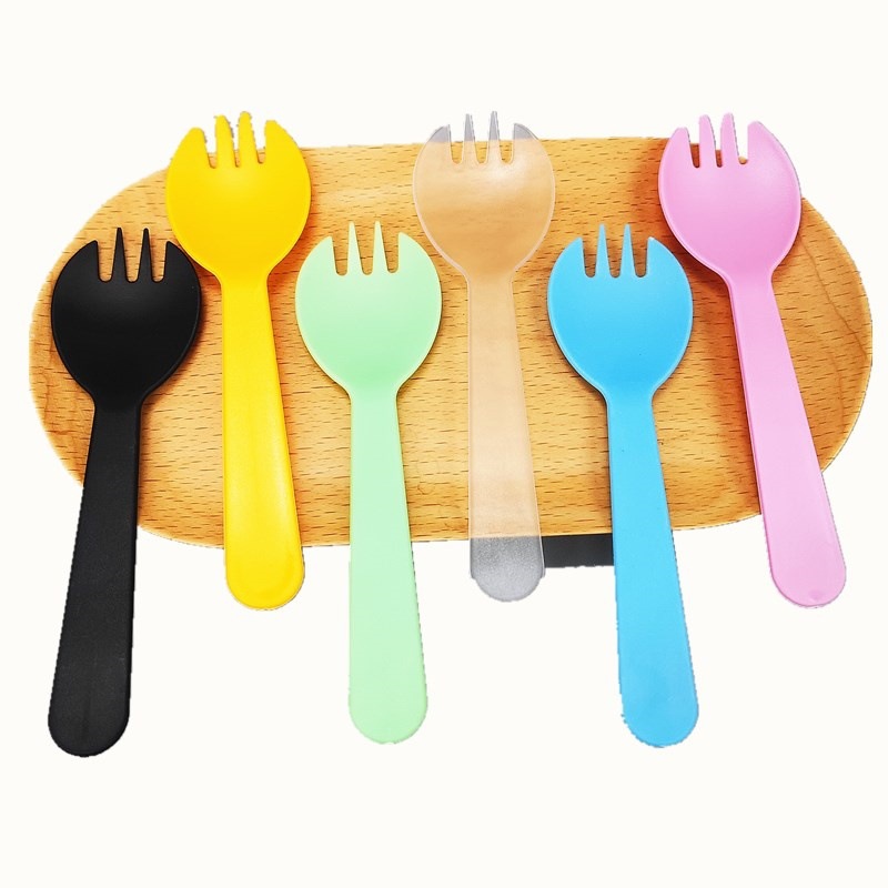 勺子一次性独立包装加厚塑料冰淇淋现代简约甜品叉子小蛋糕叉勺