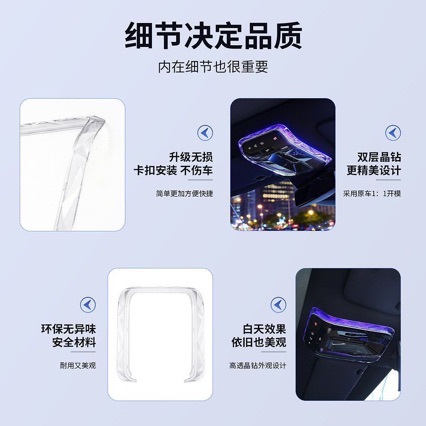 Suitable for Mercedes-Benz E300L-Class Glc260/C200Eqe Crystal Reading Light Frame Interior Modification Accessories S
