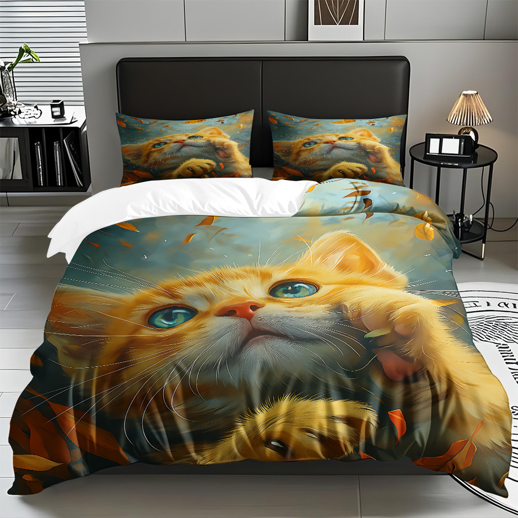 Kit de edredón de impresión digital para gatitos de piel directa a la fábrica puede llevar TEMU / JIT