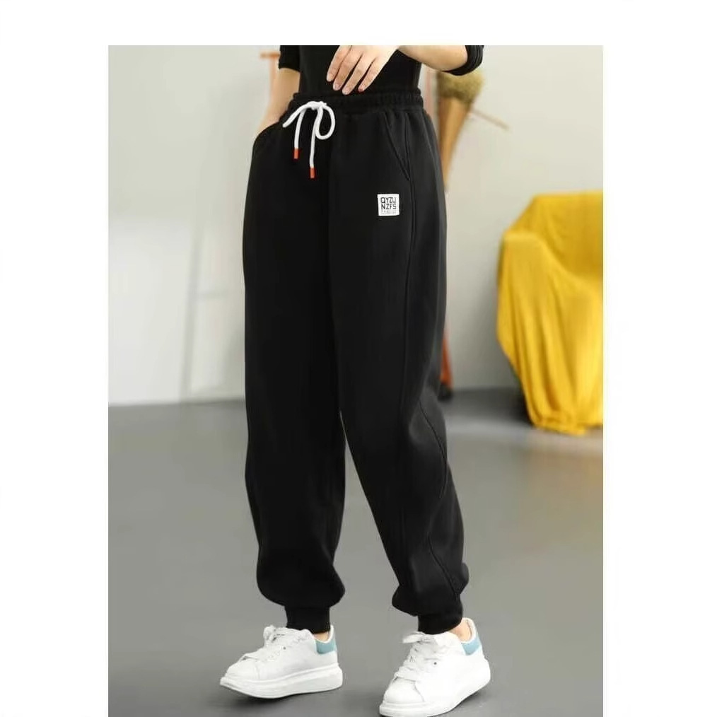 소녀 양털-바지 가을과 겨울 2024 새로운 어린이 소녀 스포츠 바지 대형 어린이 가을 캐주얼 스웨트 팬츠 트렌디