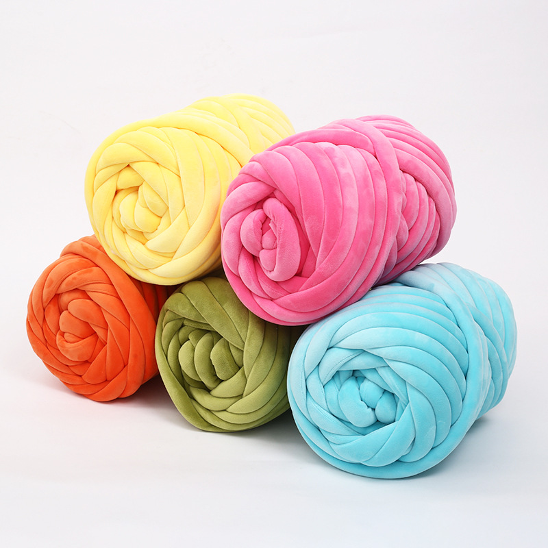 Terciopelo ultra grueso islandés hilo de lana relleno de algodón grueso tejido a mano DIY almohada bolsa línea de choque bebé