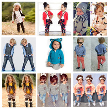 春秋ins款宝宝套装棉长袖上衣裤子代发一手货源