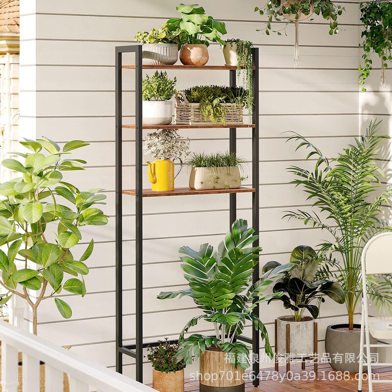 Iron Metal Toilet Shelf 3-Layer Bathroom Storage Rack Wooden Bathroom Rack Space-Saving Freestanding Storage