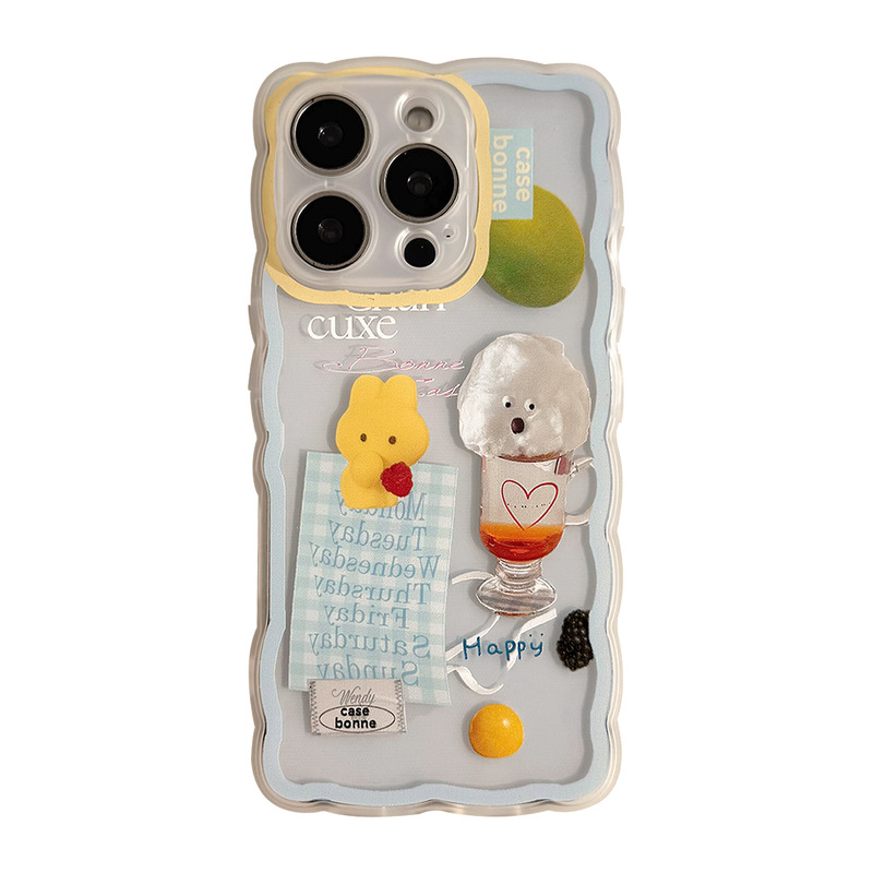 【塔下】韩系棉花糖饮料苹果16手机壳适用15promax透明iphone13软|undefined