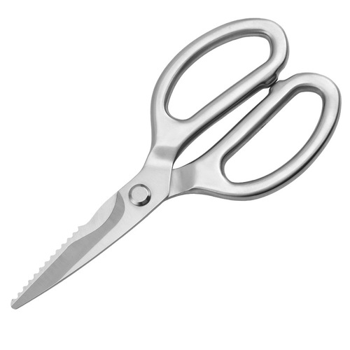 All-steel kitchen scissors household multi-purpose chicken bone cooked food scissors 304 stainless steel handle material