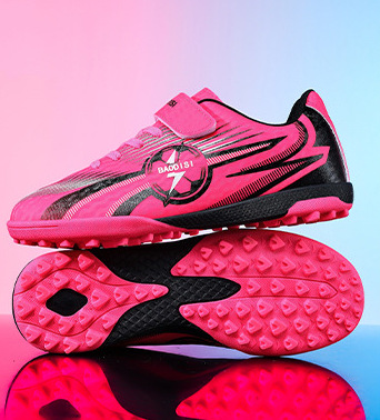 Zapatillas de Fútbol con Tacos para Niños de Cuero Artificial Ligeras con Cierre Adhesivo