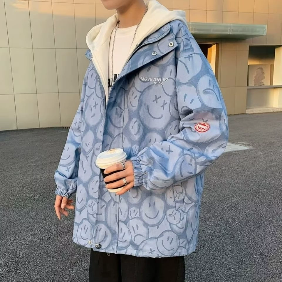 Двухслойная куртка для мужчин, весна-осень, студенческий стиль, крутая и стильная, повседневная куртка в гонконгском стиле, рабочая куртка в стиле хип-хоп.