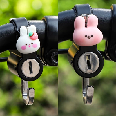 Motorcycle Helmet Special Anti-Theft Lock | Helmet lock - little-white-rabbit-pink-rabbit-1-each