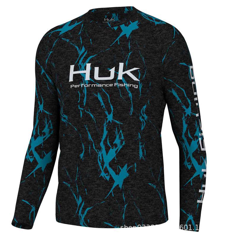 Cross-border HUK Fishing Suit Summer Long-sleeved Sunscreen Crewneck T-shirt Quick-drying Breathable Luya Fishing Suit UV Protection
