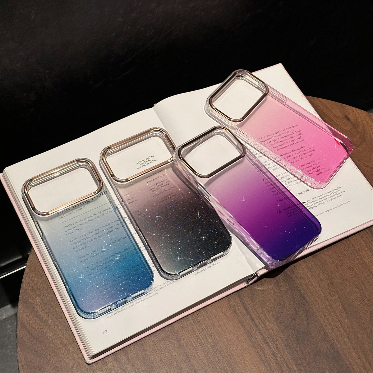 Apple 17 Air Gradient Glitter Single Collection Suitable for Iphone16 Mobile Phone Case 15 Hard 14Promax All-Inclusive Transparent