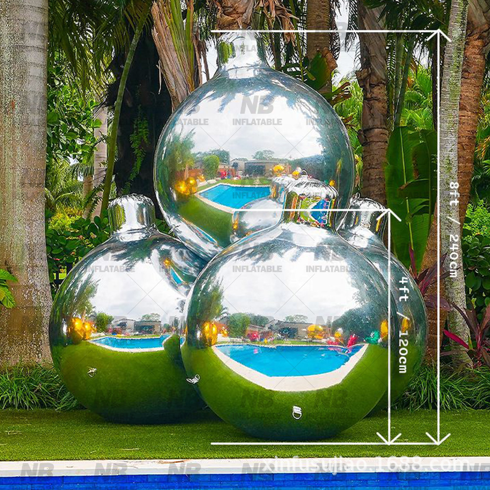 Fábrica directa de gran espejo bola de decoración interior al aire libre fiesta de Navidad Halloween PVC infláble flash