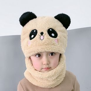 Children's Hat Girls' Boys' Autumn and Winter Hat All-in-One Cute Thickened Warm Baby's Face Cover Ear Protection Hat