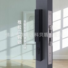 TL270条形拉手锁重型推拉门双钩锁纯铜锁芯断桥不锈钢双钩锁体