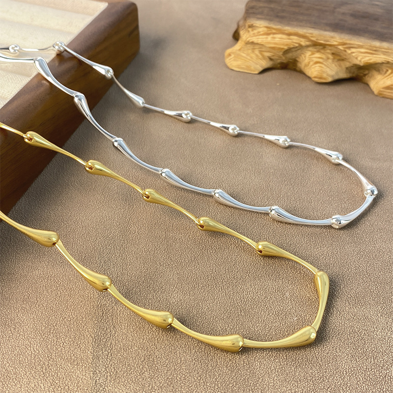 Kupfer 18 Karat Vergoldet Einfacher Stil Geometrisch Ohrringe Halskette display picture 11