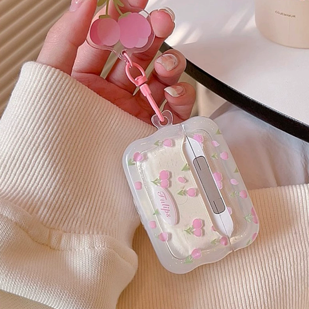 Прозрачная розовая тюльпия подходит для защитного чехла AirPods Pro 2 1/2 поколения чехол защитный AirPods3 наушники