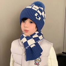 婴儿帽子冬季男女宝可爱毛线帽婴幼儿针织帽保暖护耳防风儿童帽子
