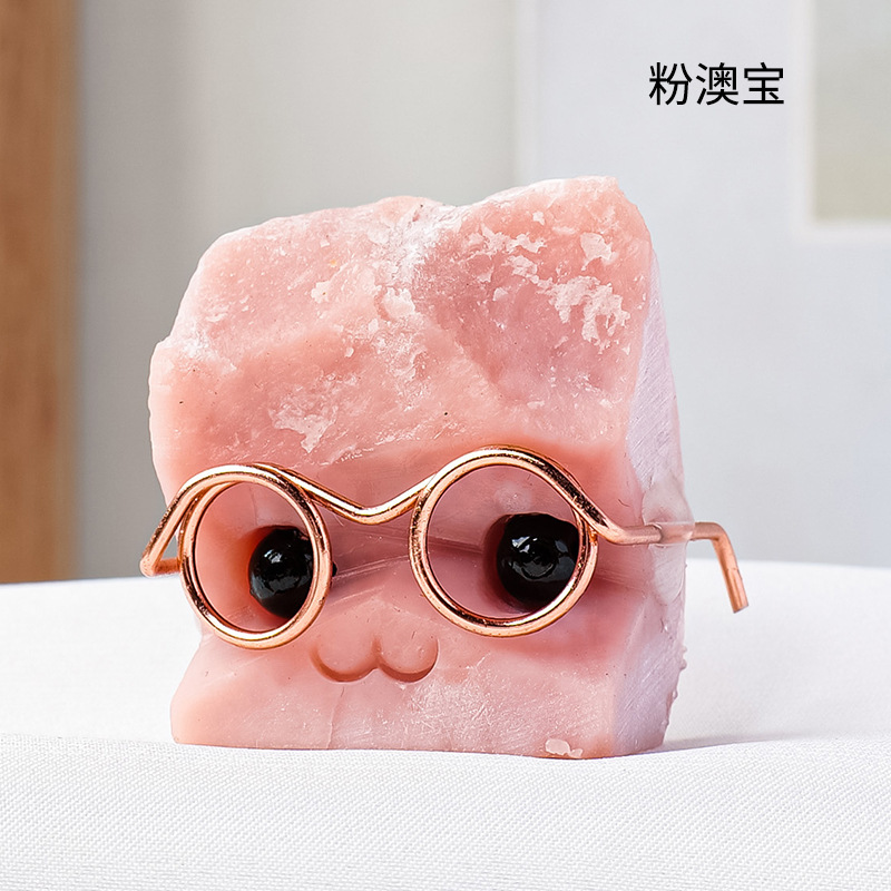 Crystal natural transfronterizo pequeño erizo adornos de escritorio para el hogar para jugar con gafas para la decoración creativa del erizo mayorista