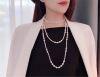 Necklace from pearl, long sweater, fashionable jewelry