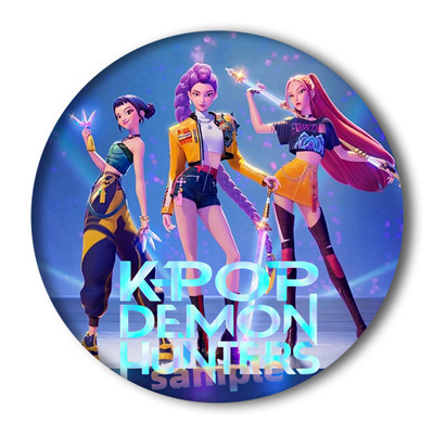 新款Kpop猎魔女团卡通周边吧唧徽章 马口铁胸章挂件|undefined