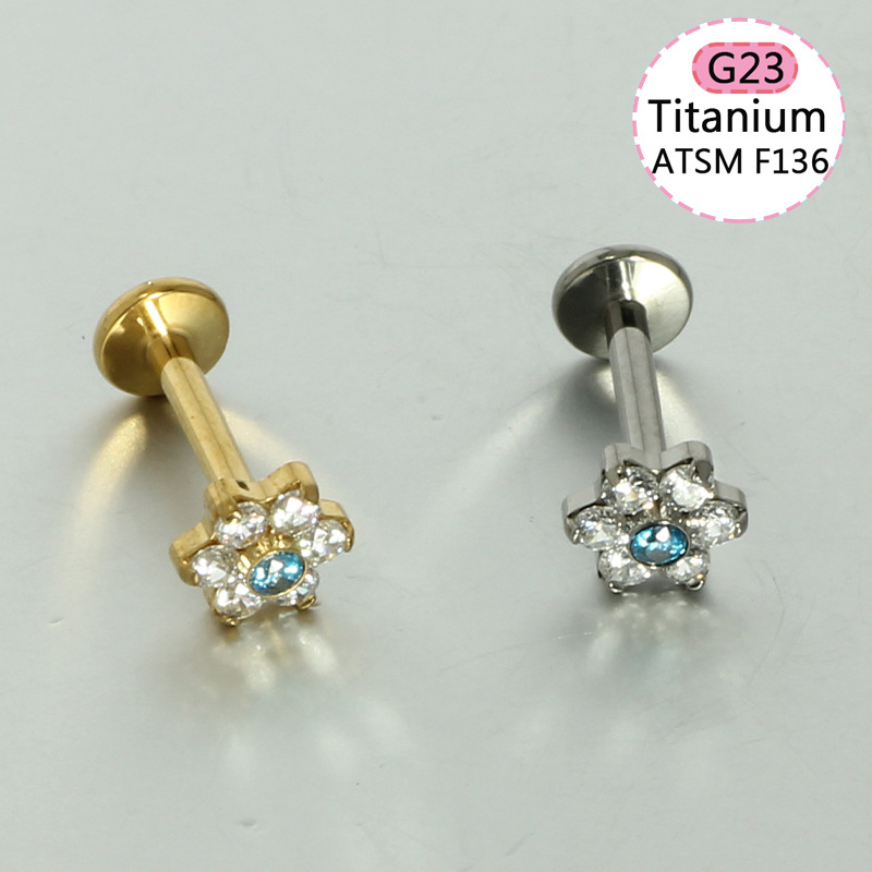 G23 Titanium Chain Pendant Lip Nail Peach Heart Butterfly Ear Screen Nail Lip Ring Ear Bone Nail Jewelry F136 Body Piercing Jewelry detail image 9