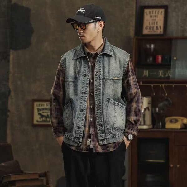 Denim spring retro trend fashionable vest sleevless