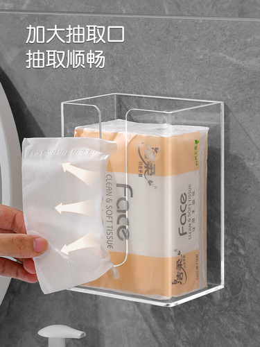 Transparent Acrylic Tissue Box Face Towel Storage Box Desktop Kitchen Restaurant Napkin Bathroom Tissue Box