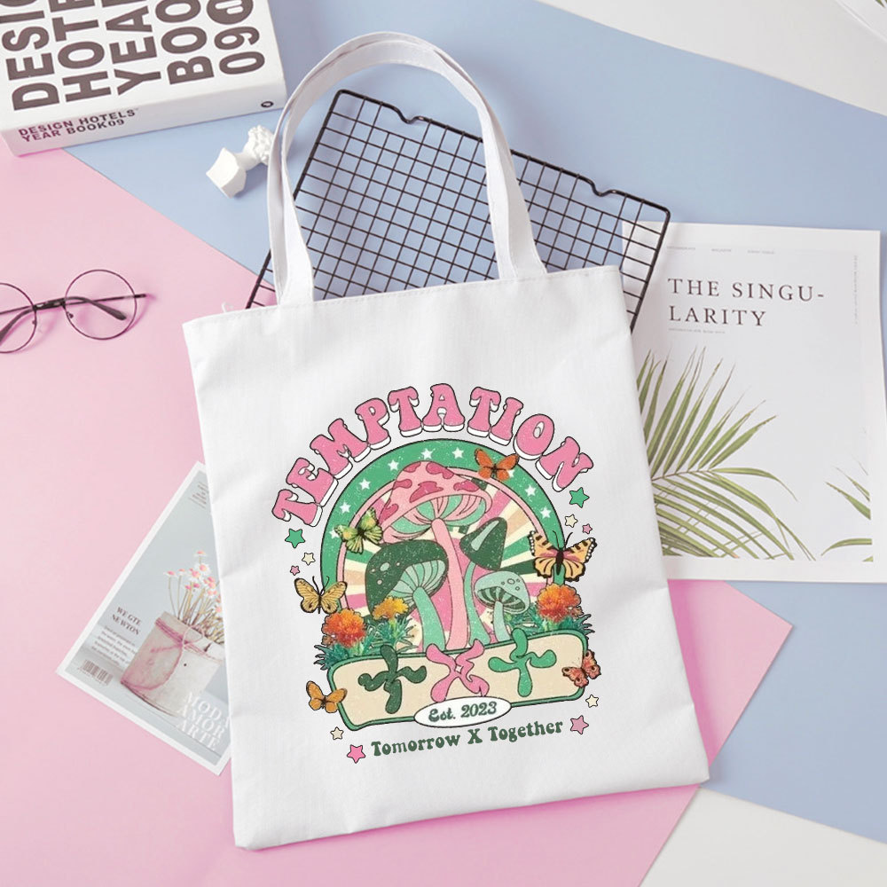 TX踢2023专辑周边帆布袋 TEMPTATION同款插画包 热转印男女手提包